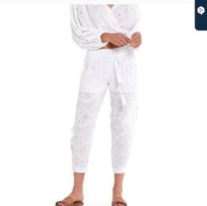 Young Fabulous & Broke white eyelet jogger